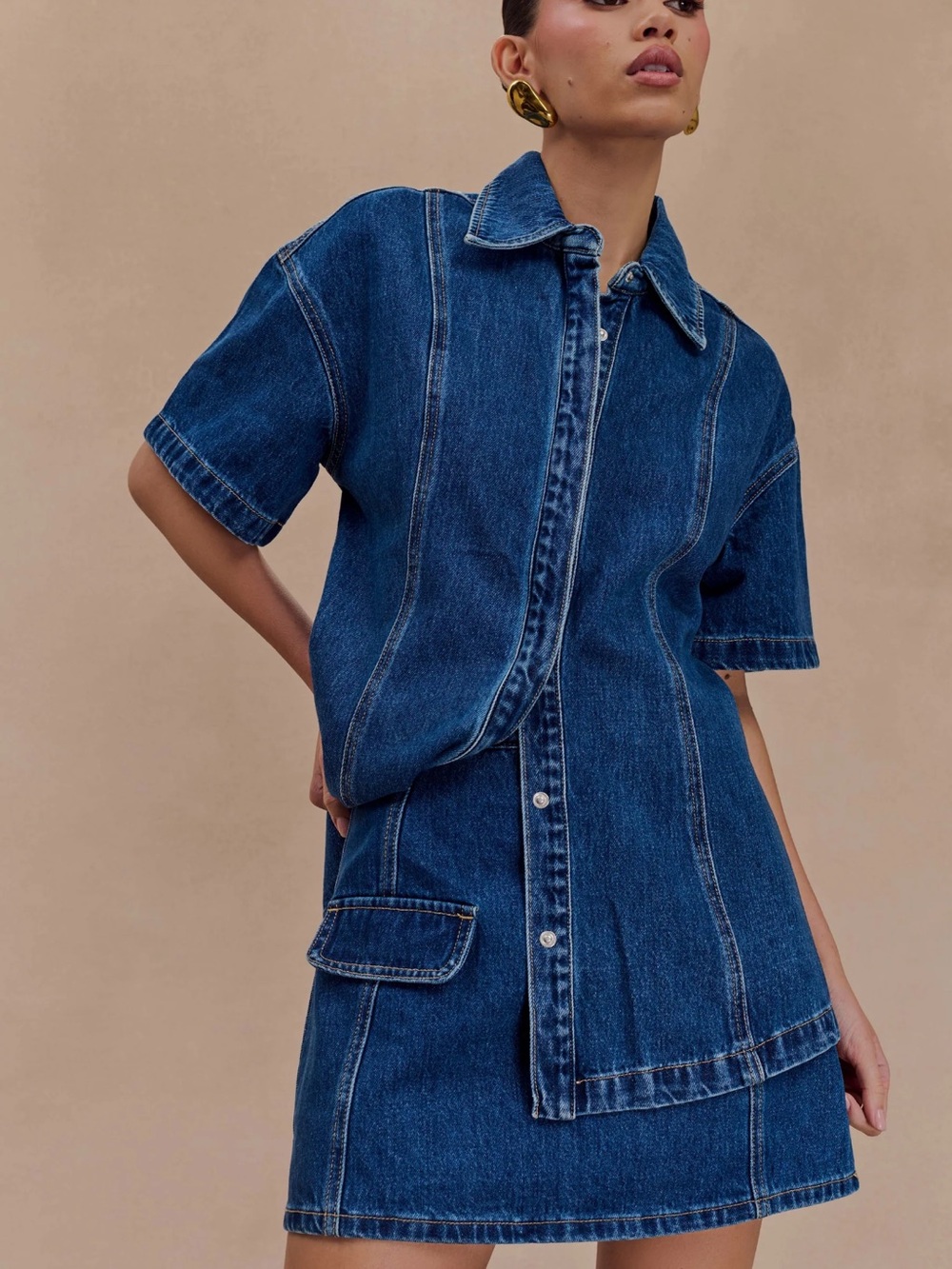 Maya oversized denim shirt